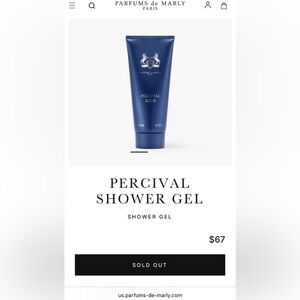 PARFUMS DE MARLY PERCIVAL 6.76 OZ. SHOWER GEL (BRAND NEW IN SEALED BOX)